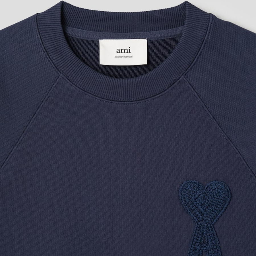 ami (Unisex) Adc Croche Sweatshirt – Navy Blue