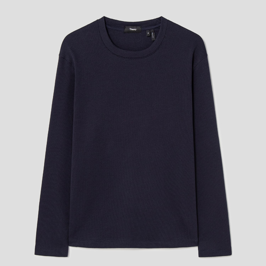 Theory Men Studio Jacquard Delroy Long Sleeve Tee — Baltic