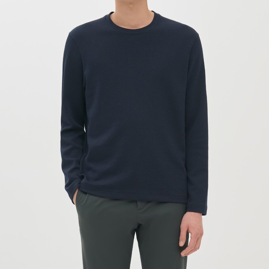 Theory Men Studio Jacquard Delroy Long Sleeve Tee — Baltic
