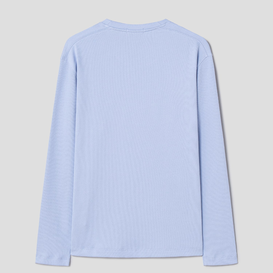 Theory Men Studio Jacquard Delroy Long Sleeve Tee - Sky Blue