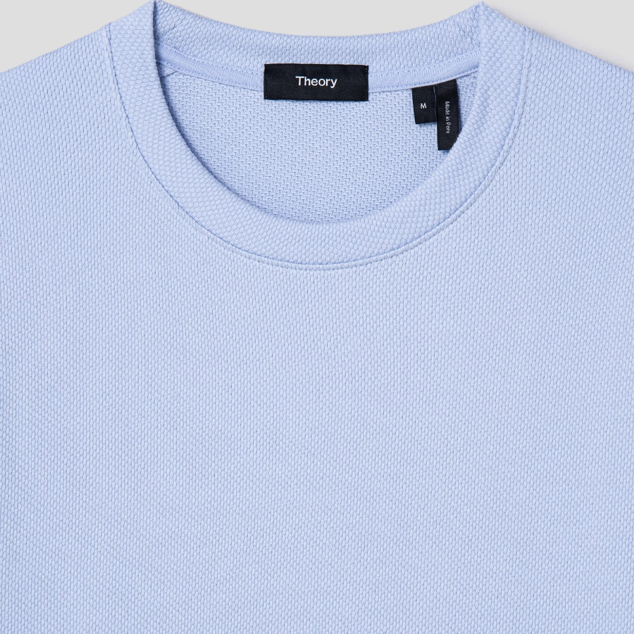 Theory Men Studio Jacquard Delroy Long Sleeve Tee - Sky Blue
