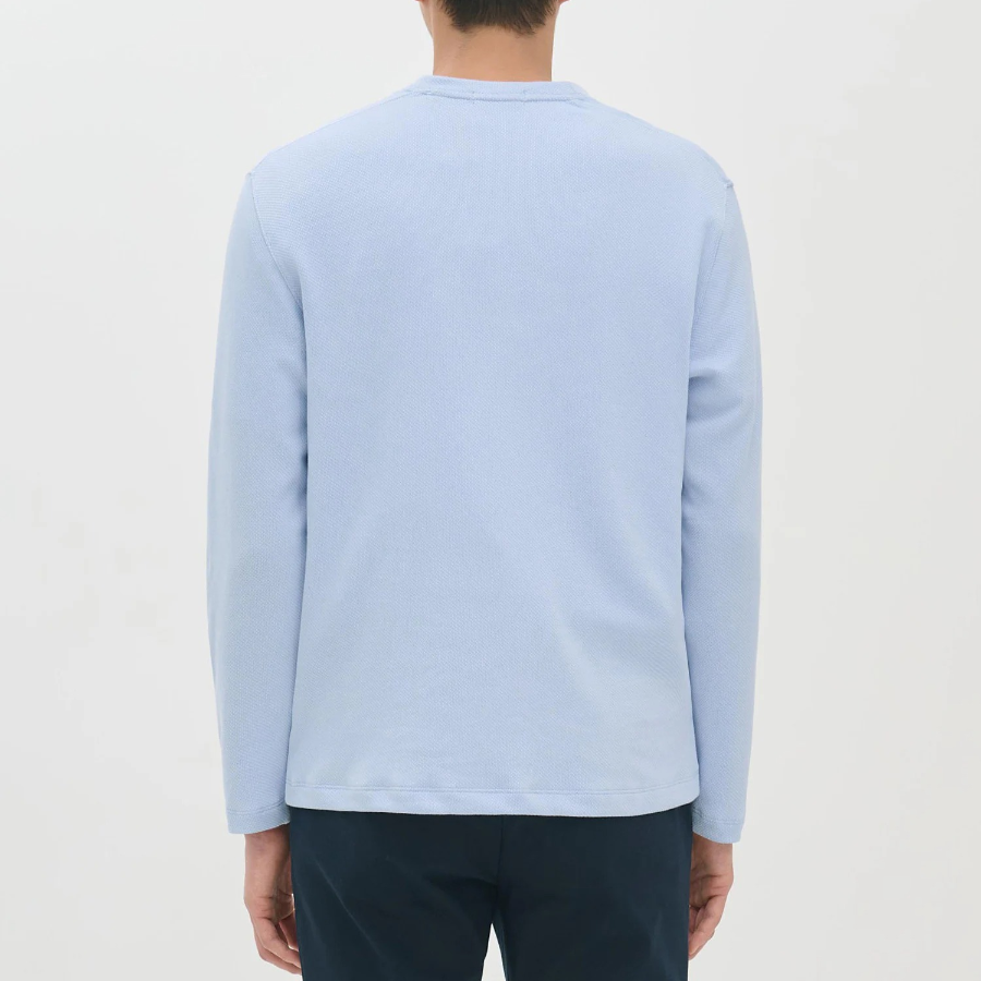 Theory Men Studio Jacquard Delroy Long Sleeve Tee - Sky Blue