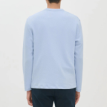Theory Men Studio Jacquard Delroy Long Sleeve Tee - Sky Blue