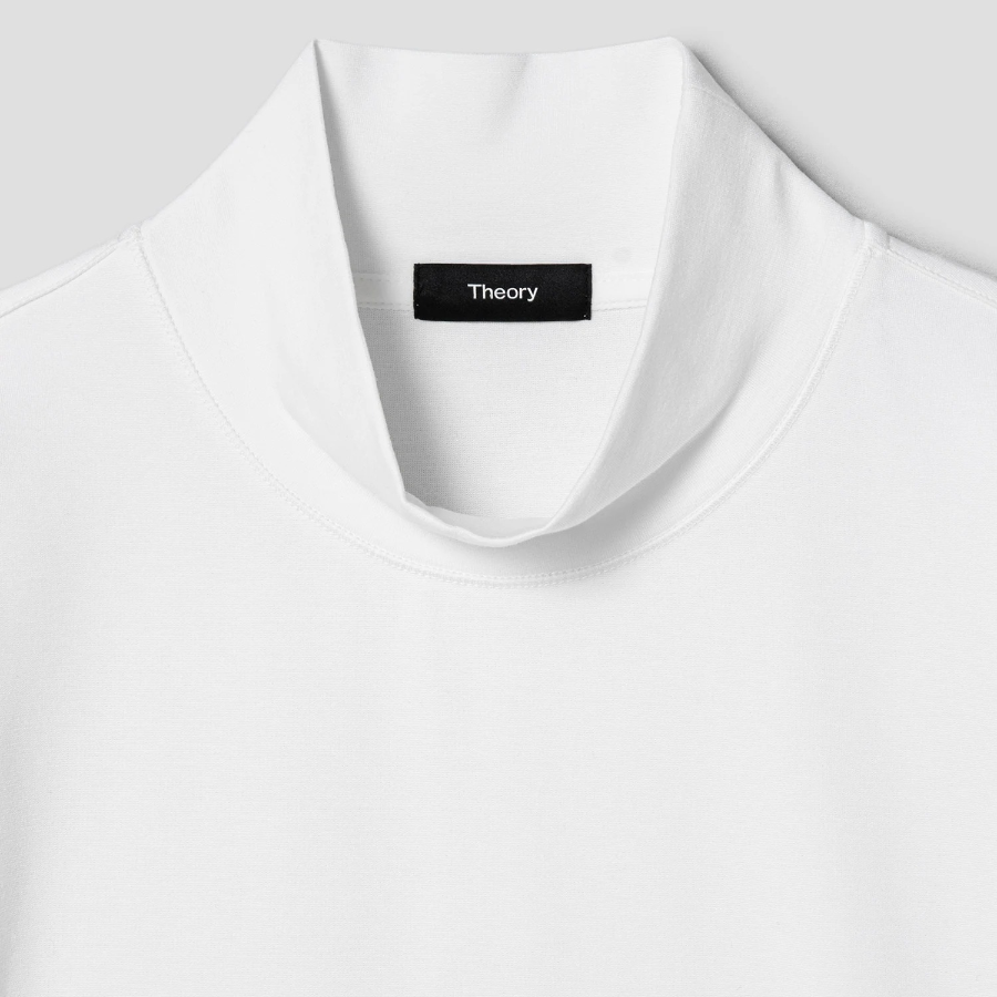 Theory Men Relay Jersey Ryder Long Sleeve Turtle Ne - White