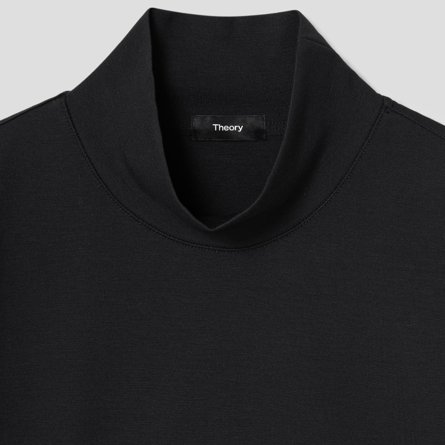 Theory Men Relay Jersey Ryder Long Sleeve Turtle Ne - Black