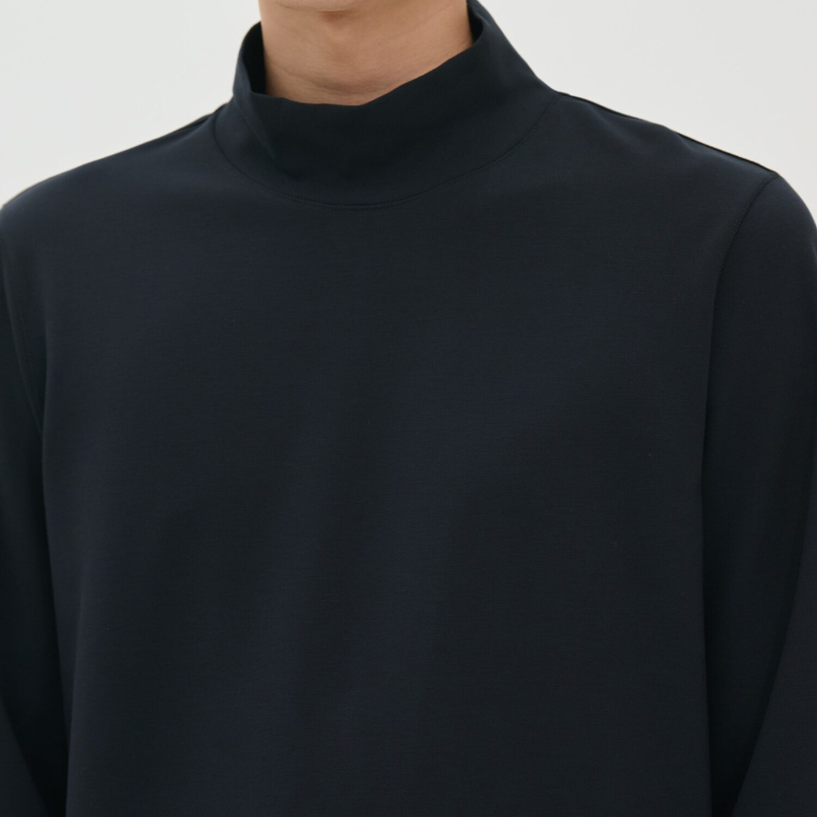 Theory Men Relay Jersey Ryder Long Sleeve Turtle Ne - Black