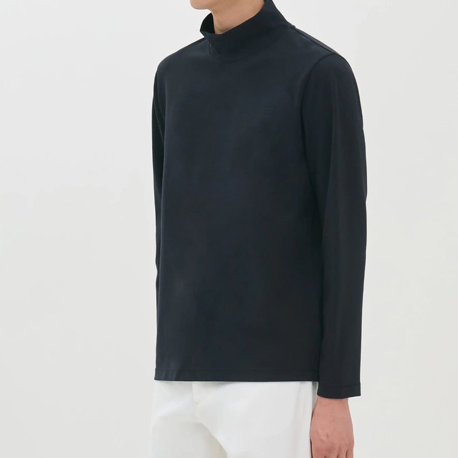 Theory Men Relay Jersey Ryder Long Sleeve Turtle Ne - Black