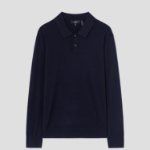 Theory Men Light Bilen Goris Polo Long Sleeve Sweat - Baltic