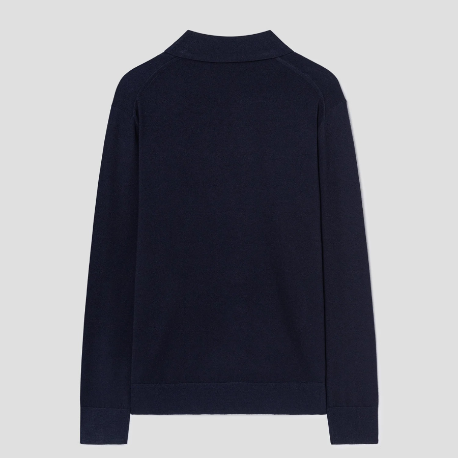 Theory Men Light Bilen Goris Polo Long Sleeve Sweat - Baltic