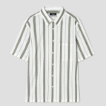 Theory Men Summer Dobby Noll Short Sleeve Shirt - Ivory/Orchard