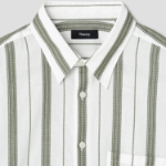 Theory Men Summer Dobby Noll Short Sleeve Shirt - Ivory/Orchard