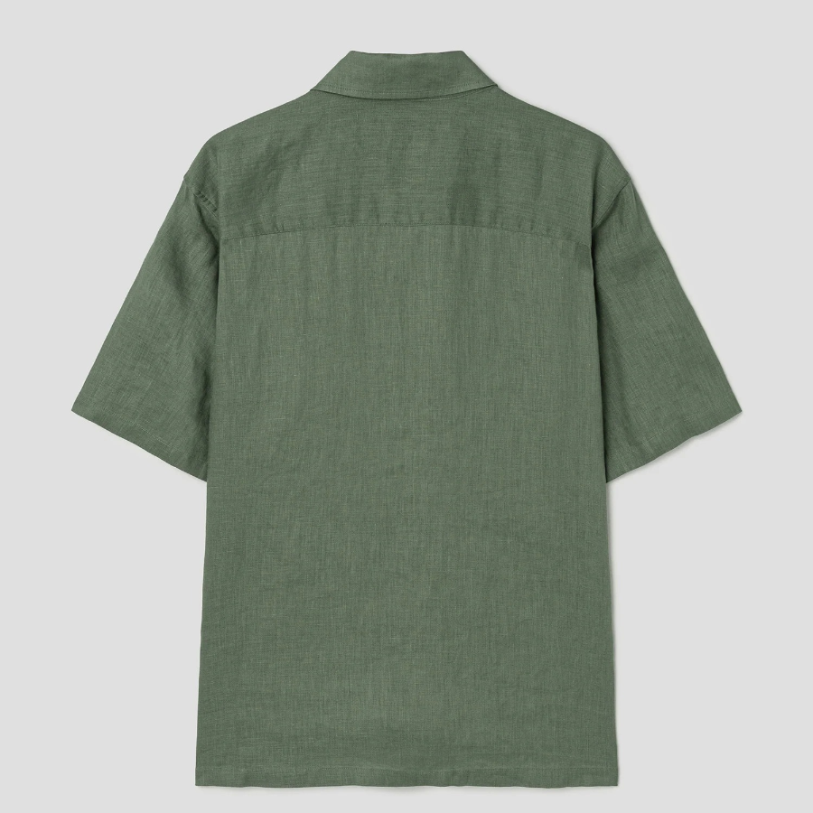 Theory Men Relaxed Linen Lt Short Sleeve Shirt - Orchard