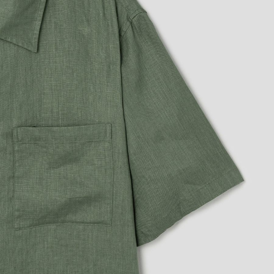 Theory Men Relaxed Linen Lt Short Sleeve Shirt - Orchard