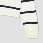 JAJU Stripe Collar Cardigan – Light Navy