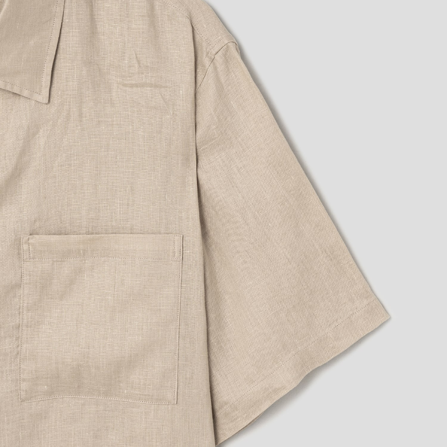 Theory Men Relaxed Linen Lt Short Sleeve Shirt - Chino