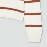 JAJU Stripe Collar Cardigan – Light Brown