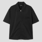 Theory Men Nylon Texture Cillian Short Sleeve Shirt - Black