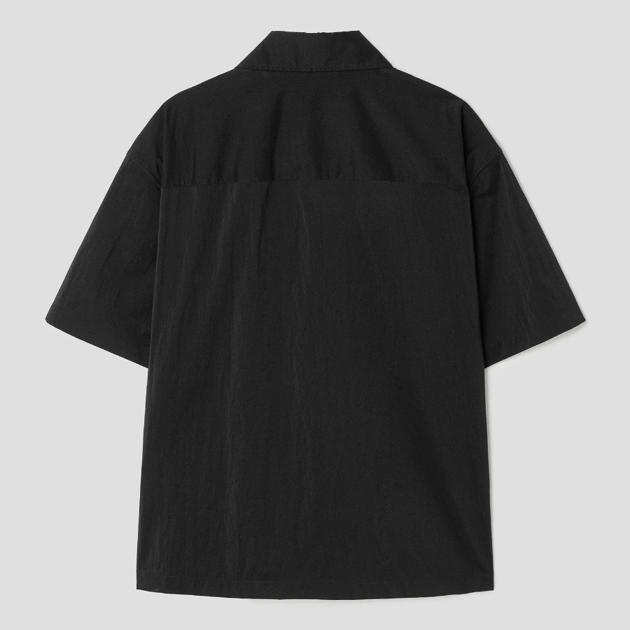 Theory Men Nylon Texture Cillian Short Sleeve Shirt - Black