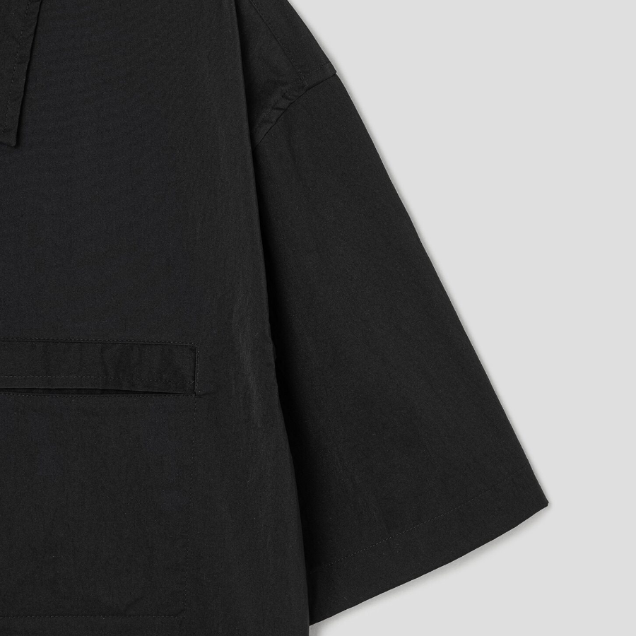 Theory Men Nylon Texture Cillian Short Sleeve Shirt - Black