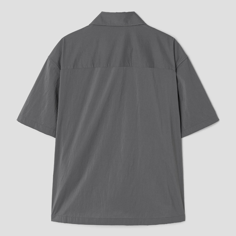 Theory Men Nylon Texture Cillian Short Sleeve Shirt - Carbon