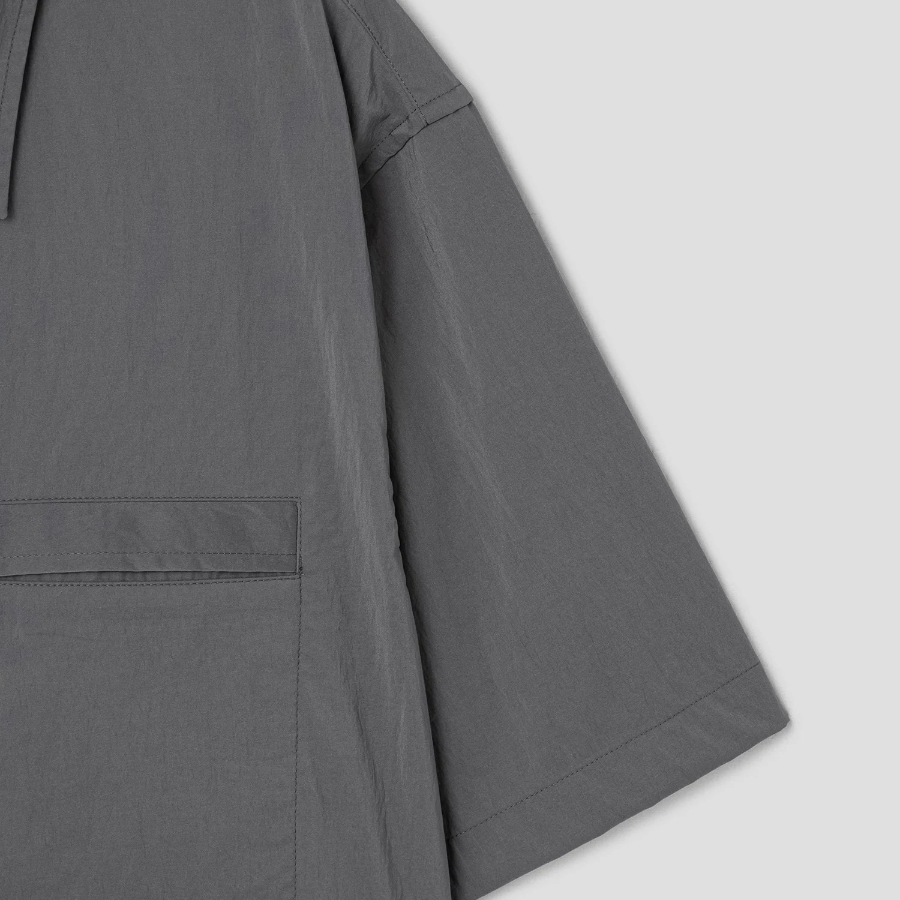 Theory Men Nylon Texture Cillian Short Sleeve Shirt - Carbon