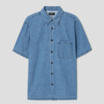 Theory Men Summer Denim Noll Short Sleeve Shirt - Light Wash