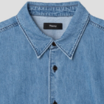 Theory Men Summer Denim Noll Short Sleeve Shirt - Light Wash