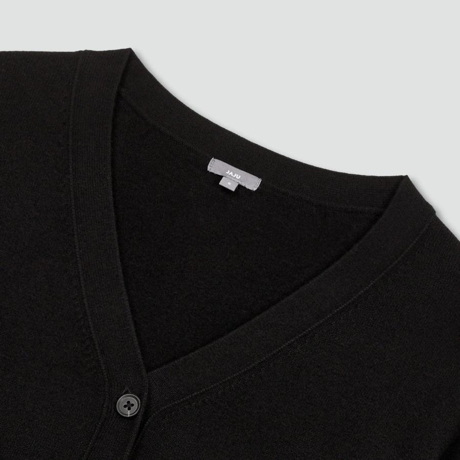 JAJU V-Neck Cardigan – Black