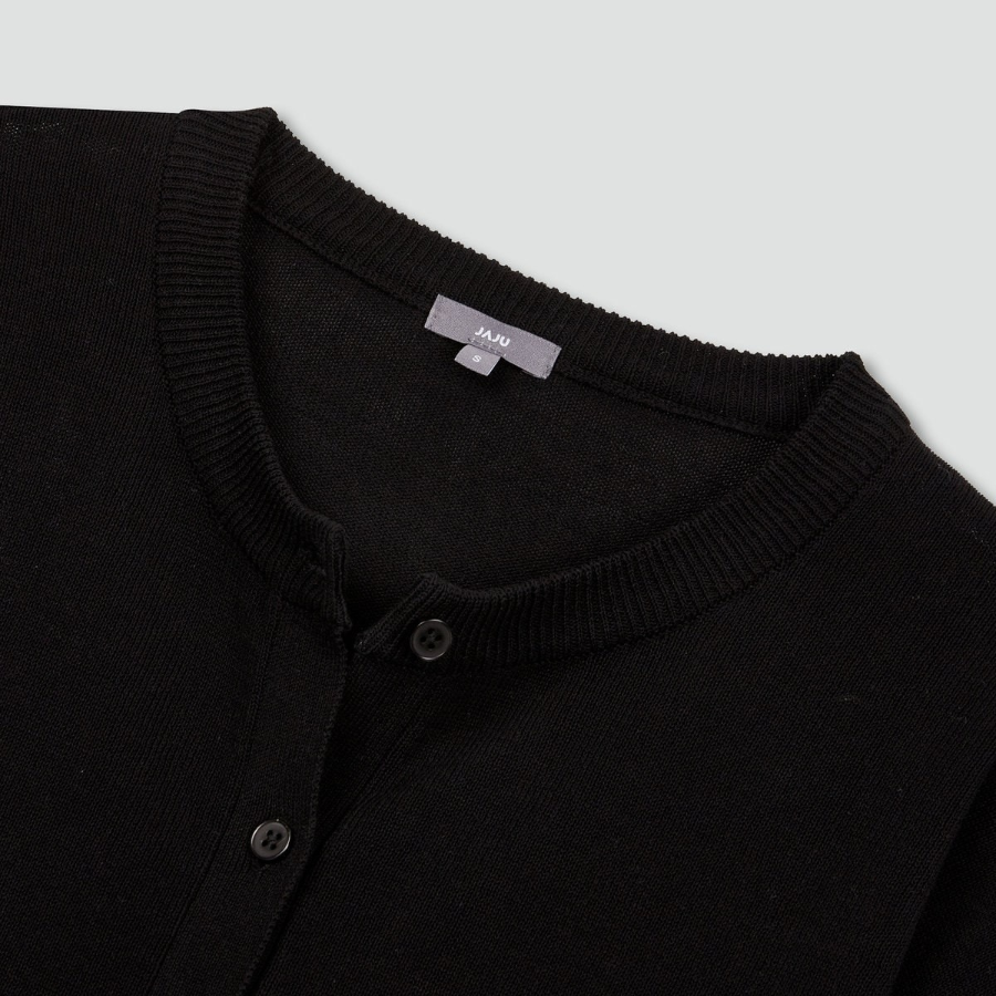JAJU Washable Long Sleeve Cardigan – Black