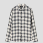 Theory Men Ombre Check Irving Shirt - Carbon Multi