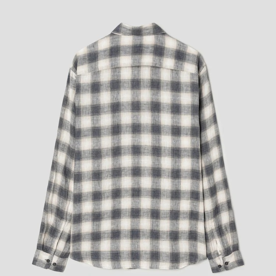 Theory Men Ombre Check Irving Shirt - Carbon Multi
