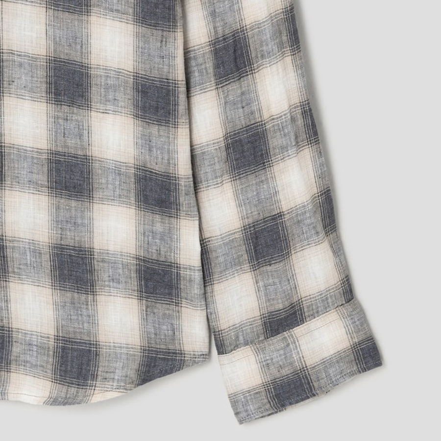 Theory Men Ombre Check Irving Shirt - Carbon Multi