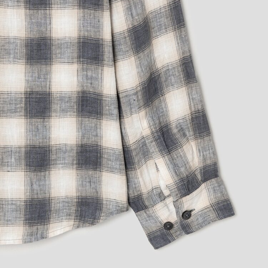 Theory Men Ombre Check Irving Shirt - Carbon Multi