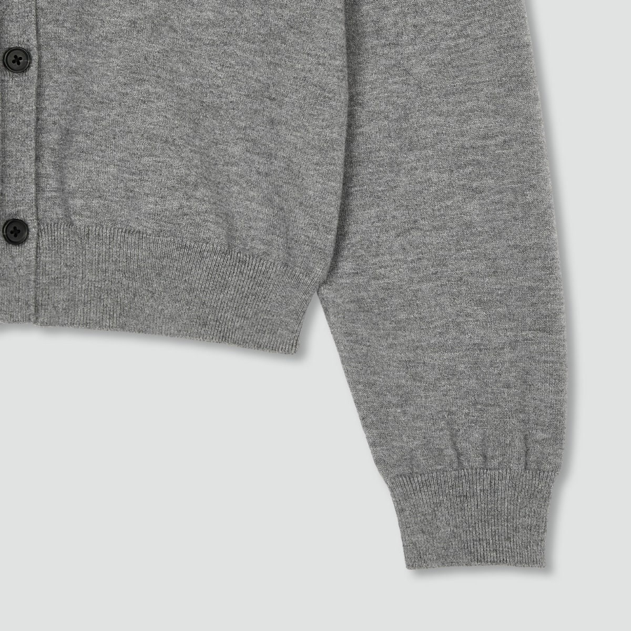 JAJU V-Neck Cardigan – Melange Grey