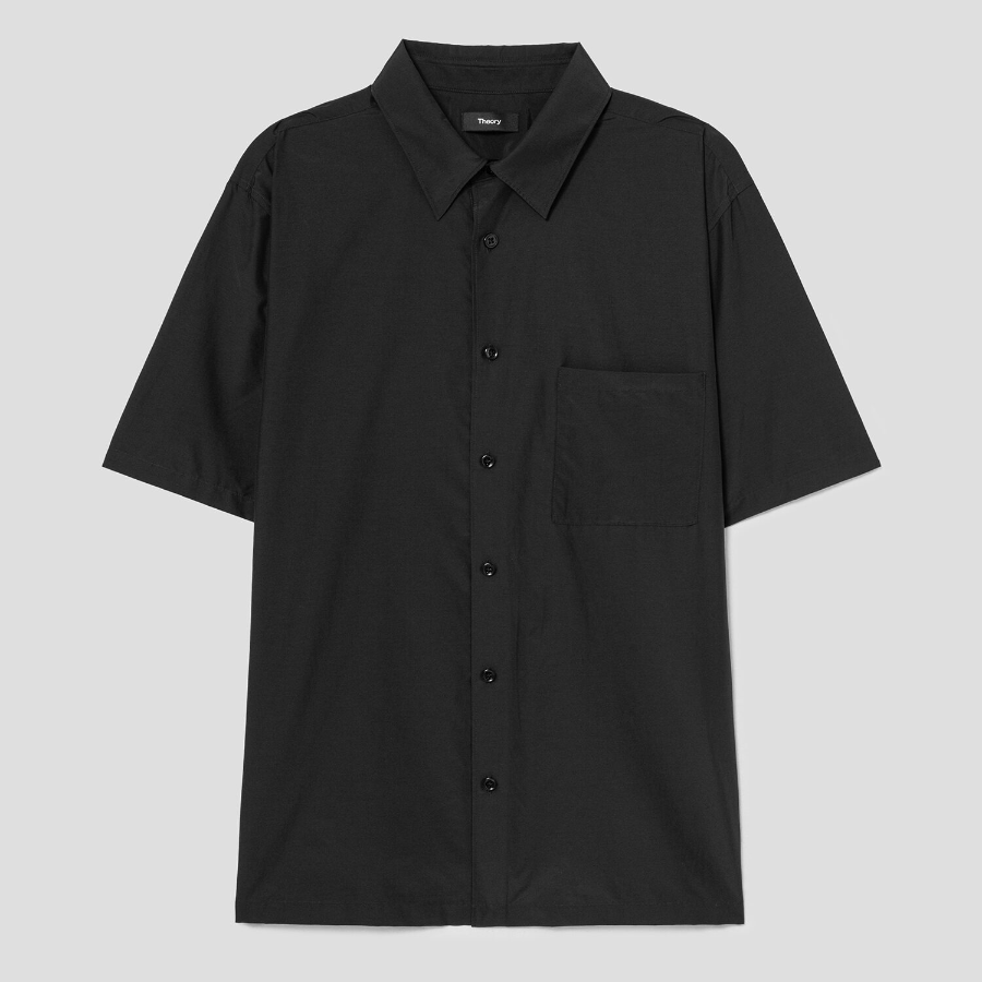 Theory Men Soft Lawn Noll Short Sleeve Shirt - Black
