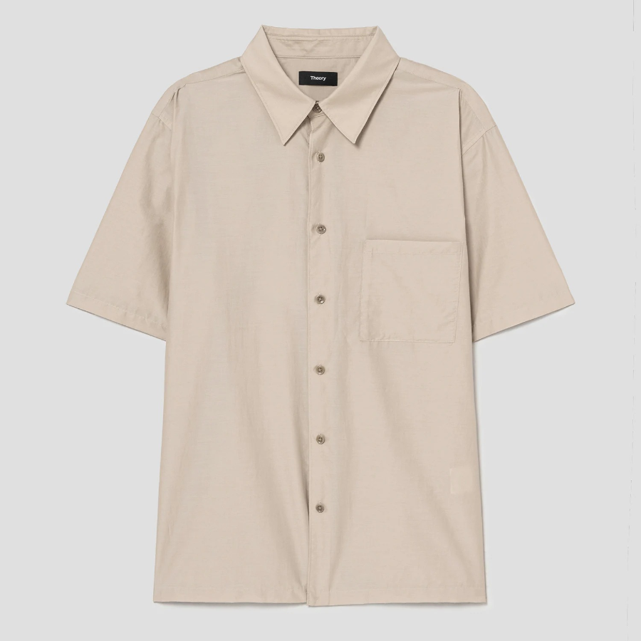 Theory Men Soft Lawn Noll Short Sleeve Shirt - Chino