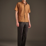 Theory Men Soft Lawn Noll Short Sleeve Shirt - Deep Tobacco