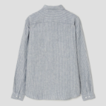 Theory Men Summer Stripe Irving Shirt - Dark Rainstorm/Eggshell