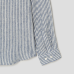 Theory Men Summer Stripe Irving Shirt - Dark Rainstorm/Eggshell