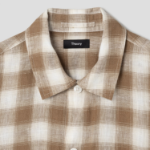 Theory Men Ombre Check Lt Shirt - Deep Tobacco Multi