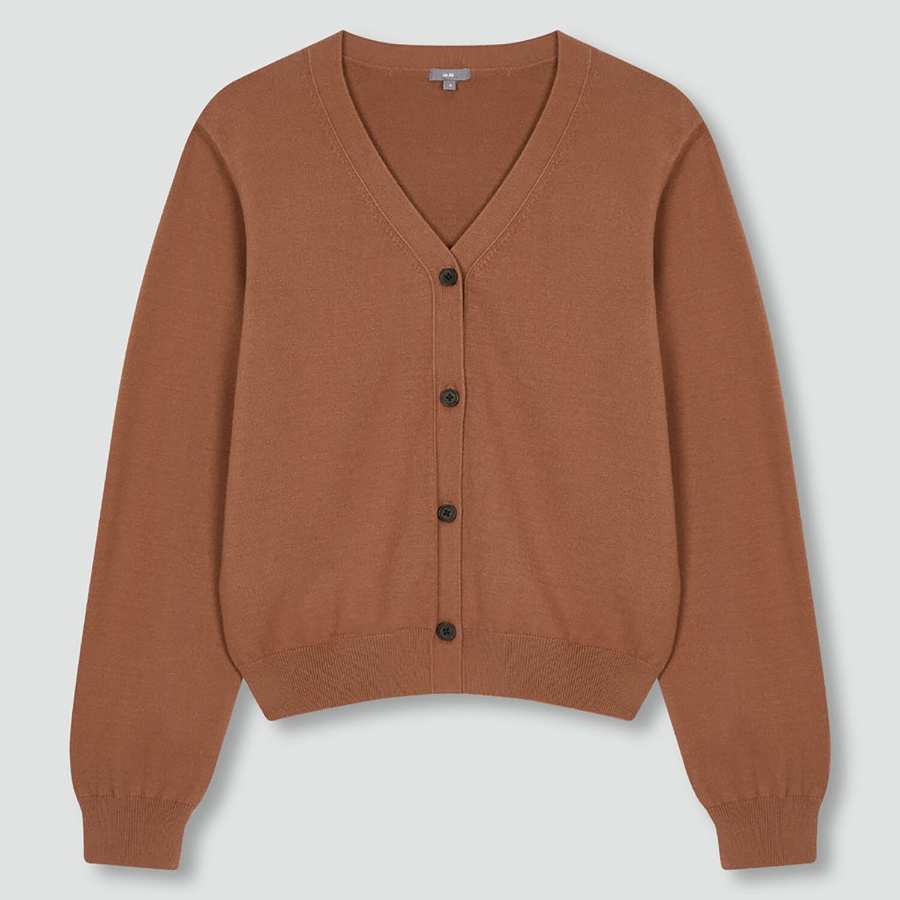 JAJU V-Neck Cardigan – Brick