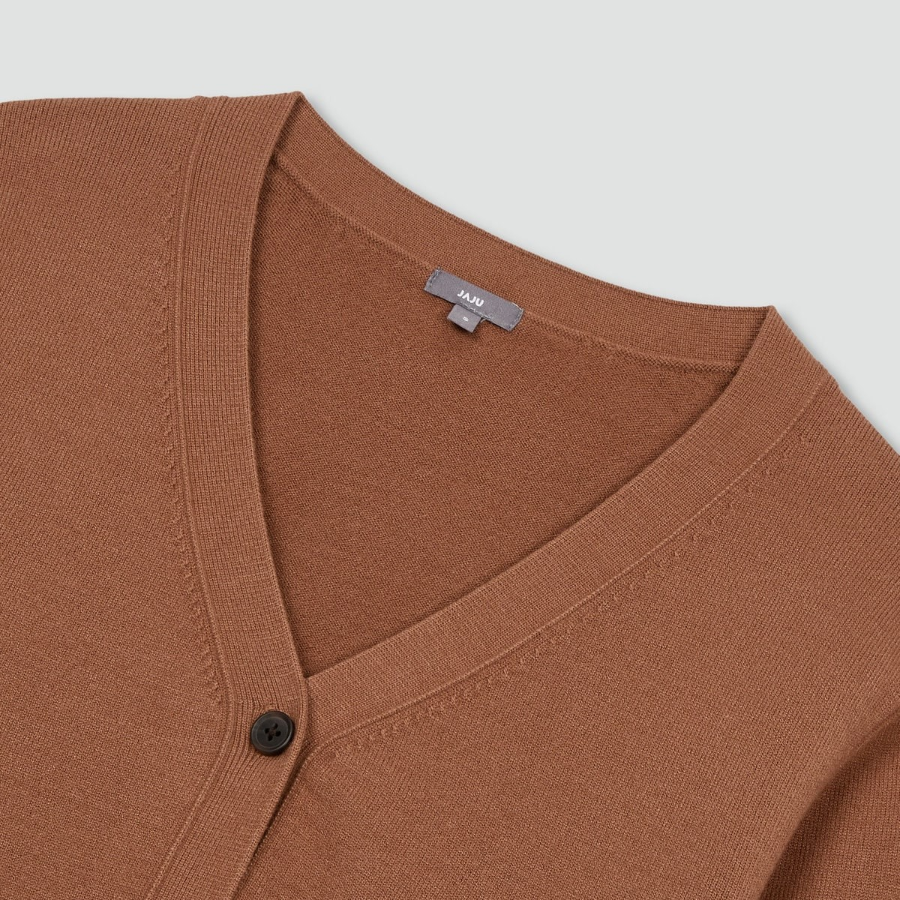 JAJU V-Neck Cardigan – Brick