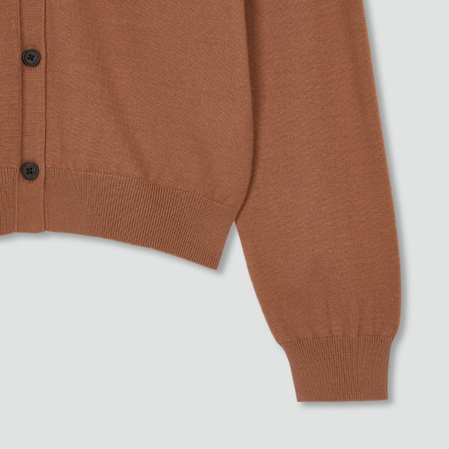 JAJU V-Neck Cardigan – Brick