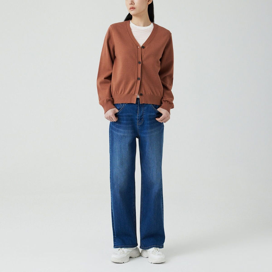 JAJU V-Neck Cardigan – Brick