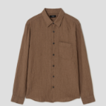 Theory Men Summer Stripe Irving Shirt - Deep Tobacco Multi