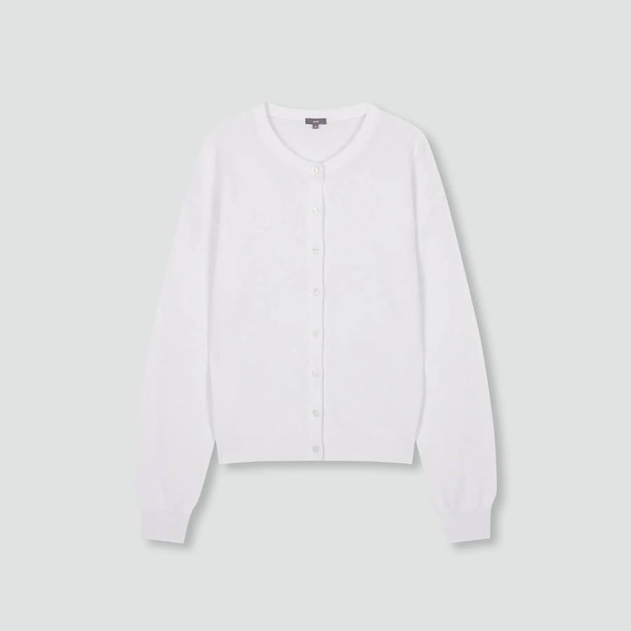 JAJU Washable Long Sleeve Cardigan – White