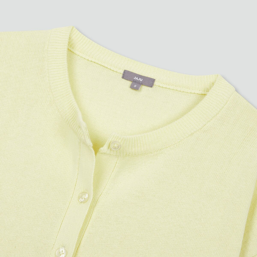 JAJU Washable Long Sleeve Cardigan – Yellow