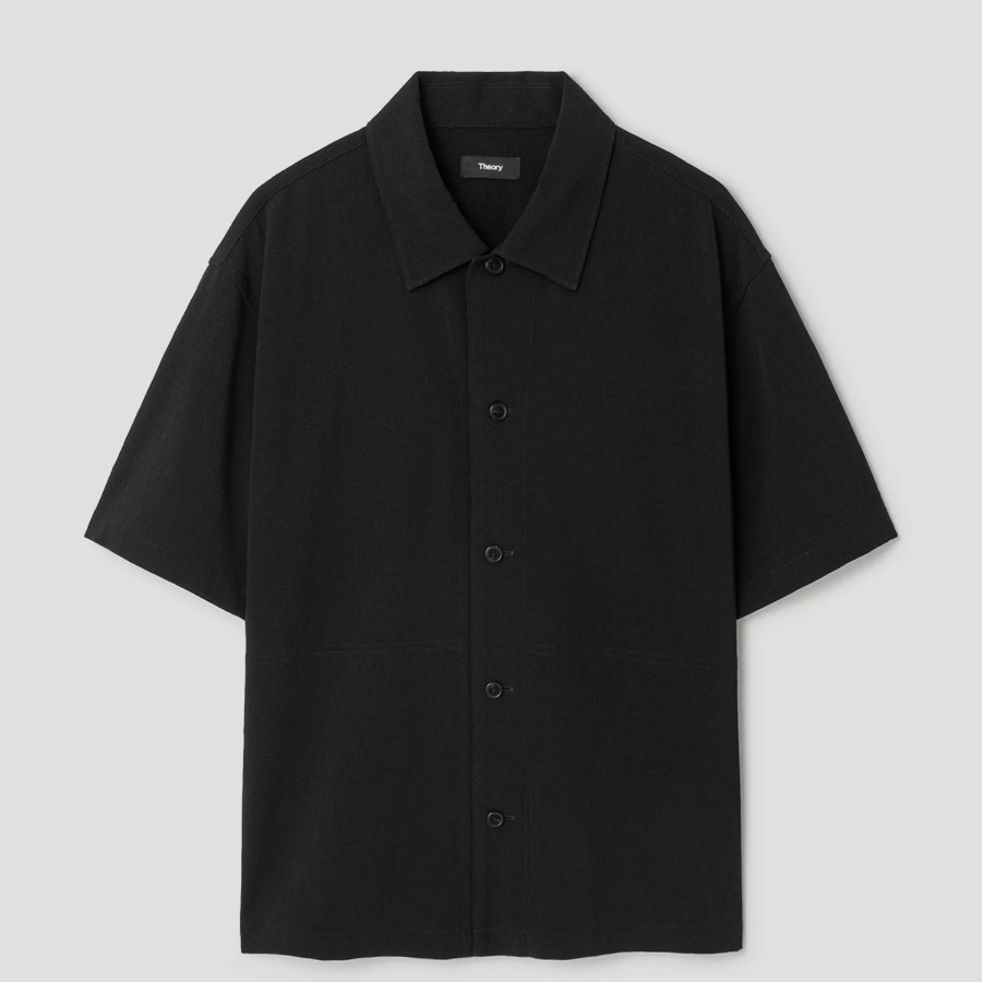 Theory Men Perform Suit Cillian Short Sleeve Shirt - Black