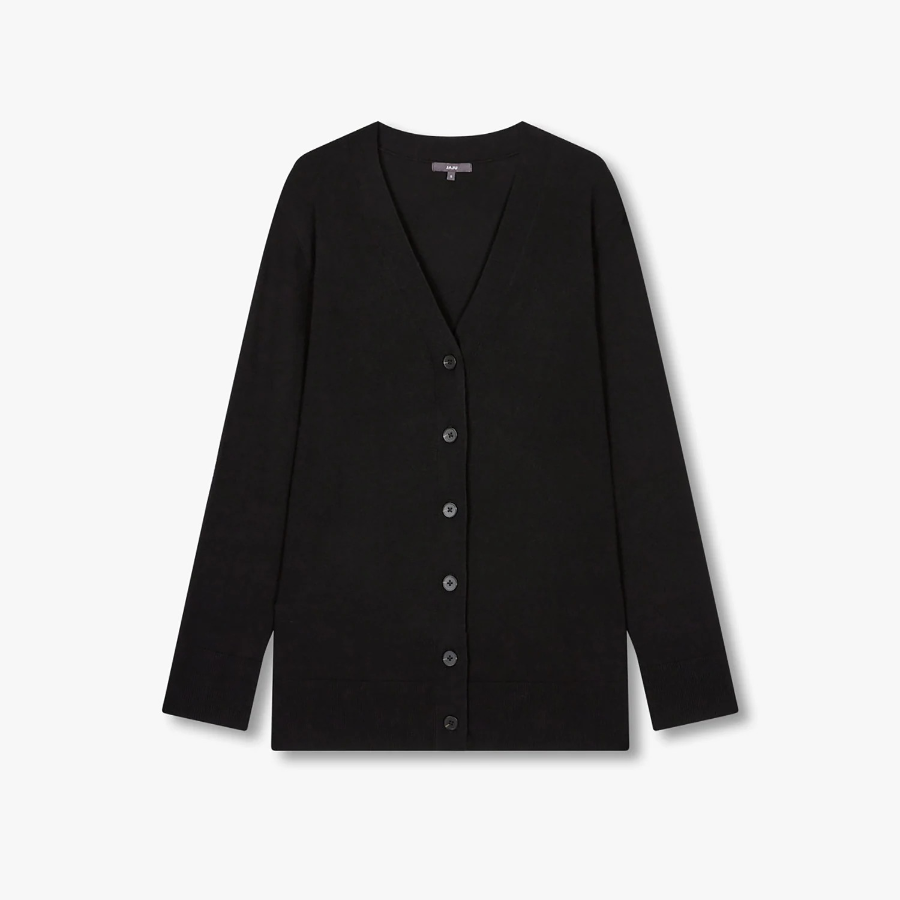 JAJU Soft V-Neck Half Cardigan – Black