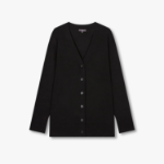 JAJU Soft V-Neck Half Cardigan – Black